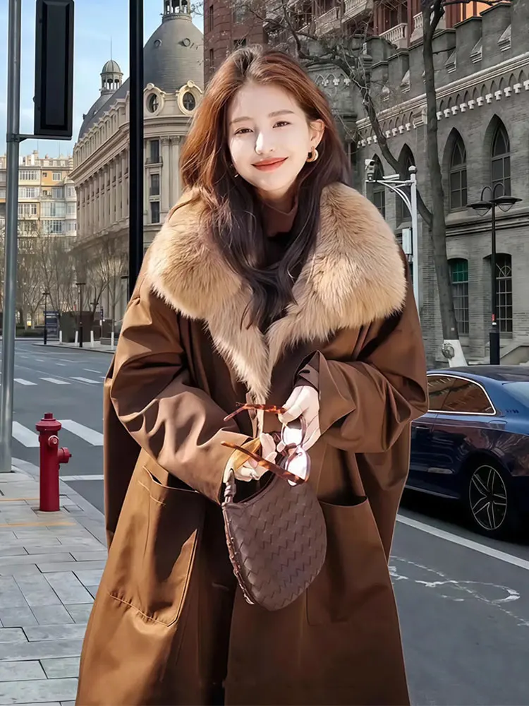 Long Fleece Lined Thickened Parka Coat Women Winter New Fashion plus Size Warm Loose Fur Outerwear Korean Style V-neck
Long Fleece Lined Thickened Parka Coat Women Winter New Fashion plus Size Warm Loose Fur Outerwear Korean Style V-neck