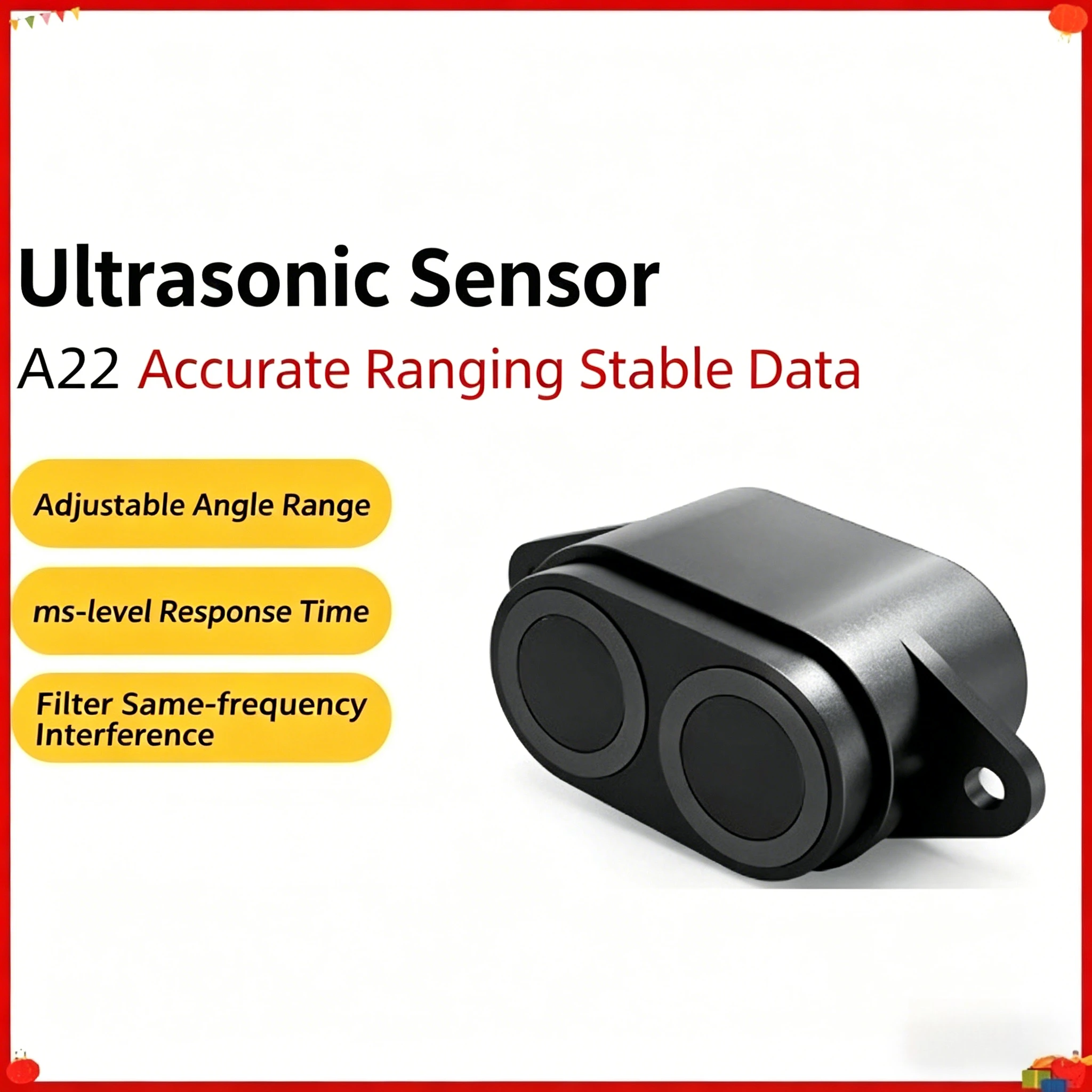 High Precision Ultrasonic Distance Sensor Small Size Waterproof Module for Robot AGV Car Obstacle Avoidance
High Precision Ultrasonic Distance Sensor Small Size Waterproof Module for Robot AGV Car Obstacle Avoidance