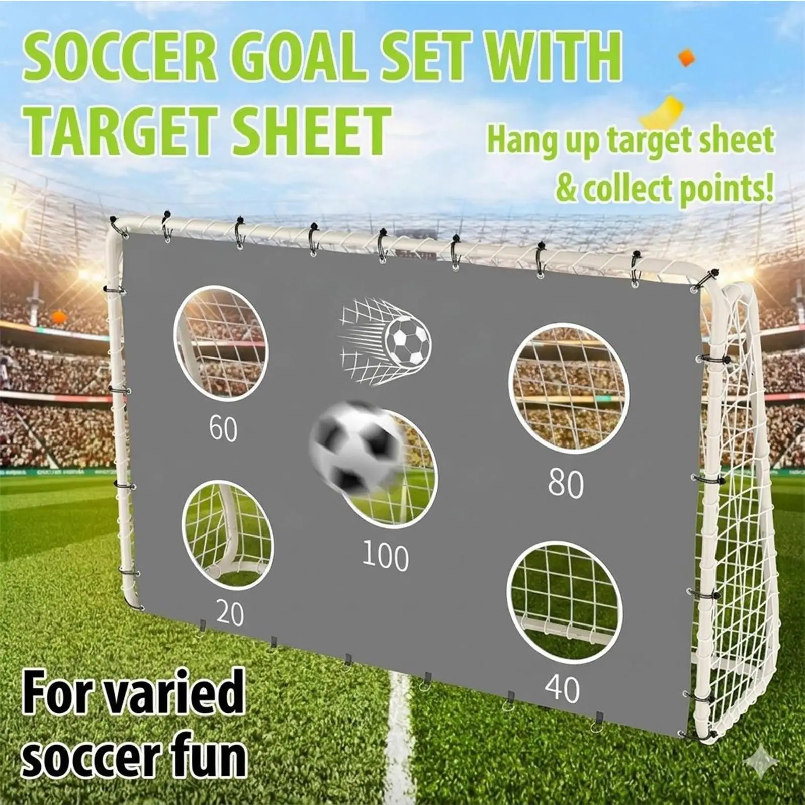 Soccer Goal Target Net Portable Foldable Weather Resistant Soccer Accuracy Target Cloth For Adults Youth Beginners Players
Soccer Goal Target Net Portable Foldable Weather Resistant Soccer Accuracy Target Cloth For Adults Youth Beginners Players