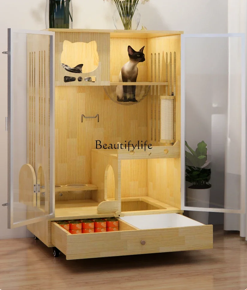FG44Solid Wood Cat Cage Non-Occupied Household Indoor Cabinet Space Capsule Cat Nest with Drawer Toilet
FG44Solid Wood Cat Cage Non-Occupied Household Indoor Cabinet Space Capsule Cat Nest with Drawer Toilet