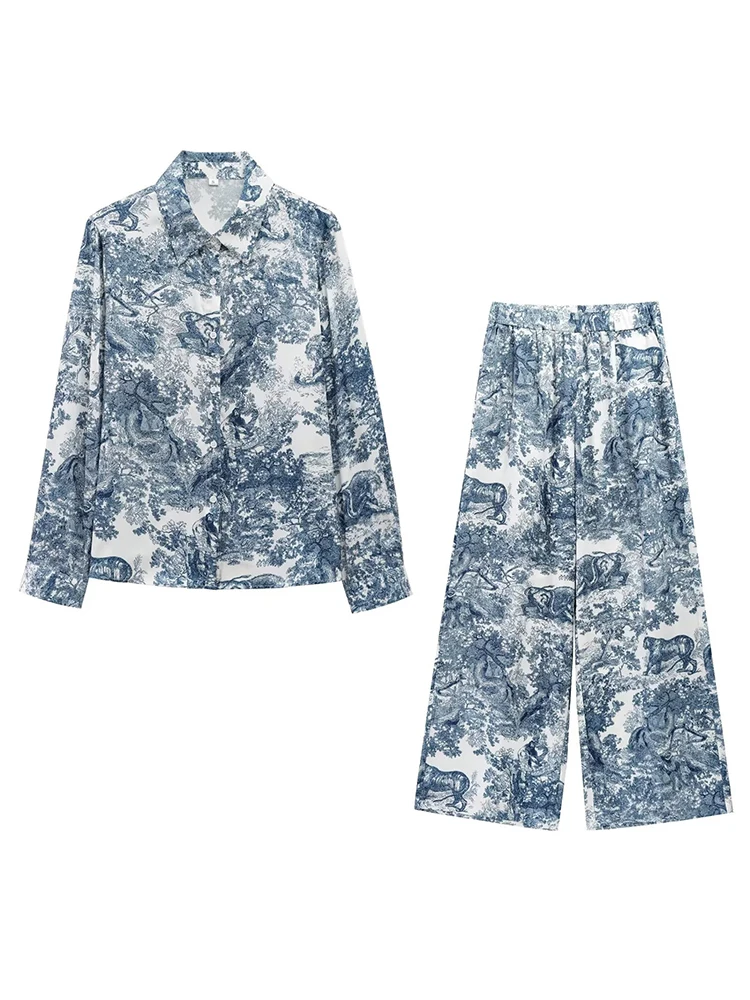 Willshela Women Fashion 2 Piece Set Printed Single Breasted Blouse & Vintage Elastic Waist Trousers Female Chic Lady Pants Sets
Willshela Women Fashion 2 Piece Set Printed Single Breasted Blouse & Vintage Elastic Waist Trousers Female Chic Lady Pants Sets
