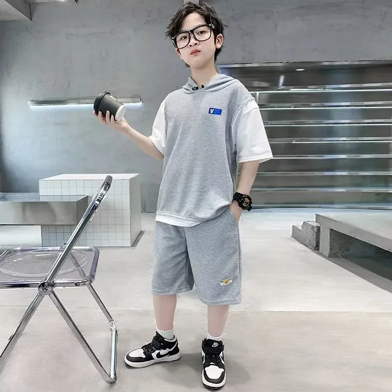 Kids HoodedCasual Teenager Short Sleeves Sports Summer 2025 Suits Boys Fashion Versatile Top+Shorts 2Pcs Sets For Children
Kids HoodedCasual Teenager Short Sleeves Sports Summer 2025 Suits Boys Fashion Versatile Top+Shorts 2Pcs Sets For Children