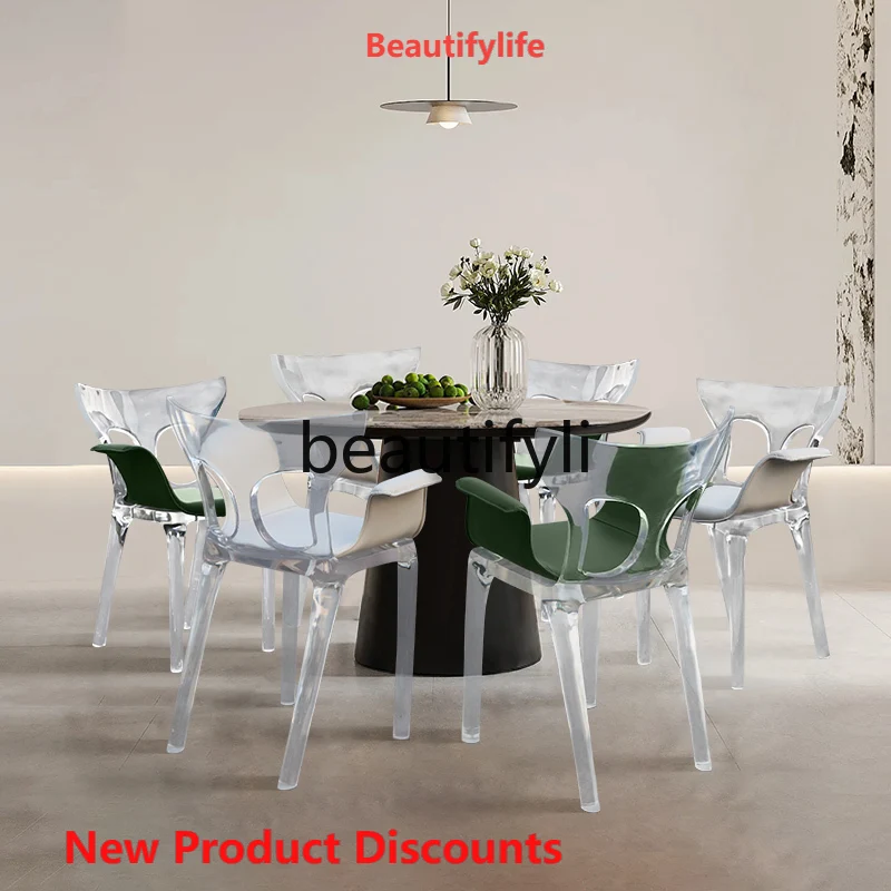 LHY26 ss простой современный стул со спинкой, прозрачный акриловый стул из смолы, легкий роскошный элитный стул для гостиной, столовой, отдыха, чая
LHY26 ss простой современный стул со спинкой, прозрачный акриловый стул из смолы, легкий роскошный элитный стул для гостиной, столовой, отдыха, чая