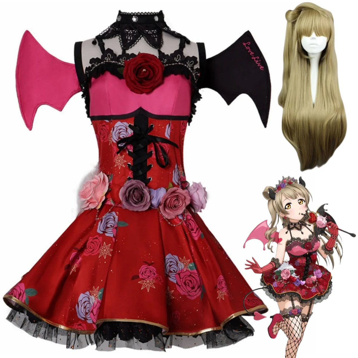 Anime LoveLive!School Idol Project Kotori Minami Cosplay Costume Little Devil Princess Dress Wig Woman Sexy Cute Masquerade Suit
Anime LoveLive!School Idol Project Kotori Minami Cosplay Costume Little Devil Princess Dress Wig Woman Sexy Cute Masquerade Suit