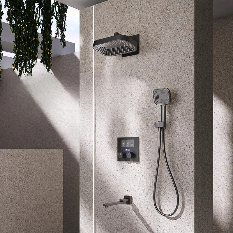 Concealed shower Small apartment shower set Constant temperature digital display Water volume controllable Embedded all-copper
Concealed shower Small apartment shower set Constant temperature digital display Water volume controllable Embedded all-copper