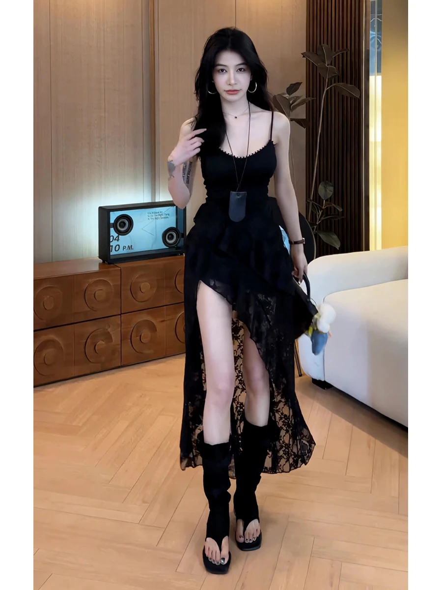 Retro Design Irregular Lace Halter Dress Women's Fashionable Versatile Two-Way Wear Spring Summer New Style Sexy Girl Dress
Retro Design Irregular Lace Halter Dress Women's Fashionable Versatile Two-Way Wear Spring Summer New Style Sexy Girl Dress