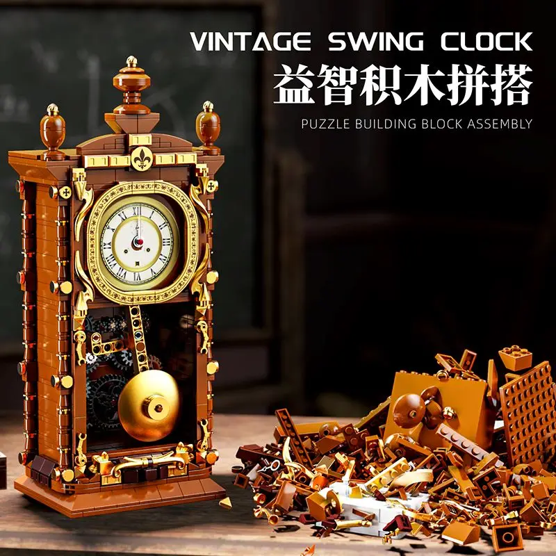 Building block mechanical pendulum clock | movable gear structure | desktop creative decorative ornament
Building block mechanical pendulum clock | movable gear structure | desktop creative decorative ornament