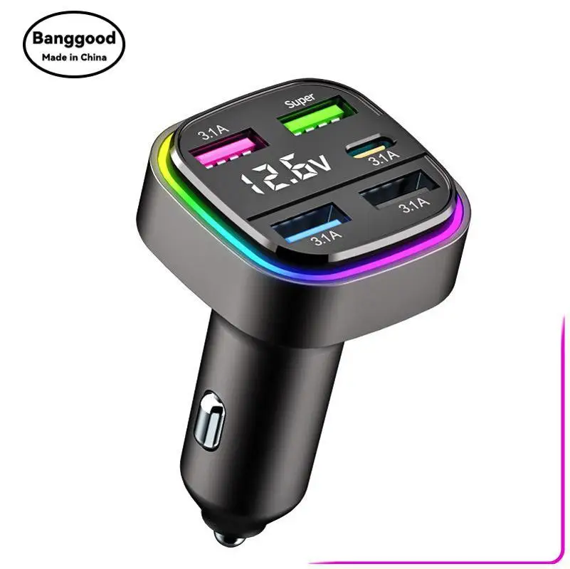 K34 New Car Charger Multi-function Charging Head with Ambient Light 12-24V Size Car Universal Support Mobile Phone Tablet
K34 New Car Charger Multi-function Charging Head with Ambient Light 12-24V Size Car Universal Support Mobile Phone Tablet