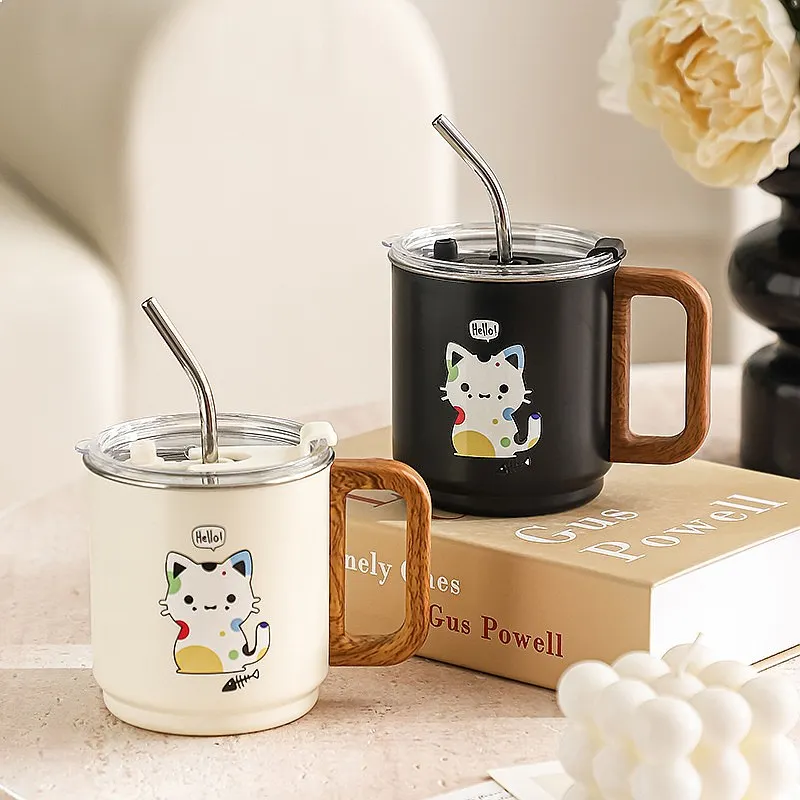 High Appearance Stainless Steel Milk Tea Coffee Mug With Lid Handle Home Office Straw Cup Porcelain Drinkware Gift
High Appearance Stainless Steel Milk Tea Coffee Mug With Lid Handle Home Office Straw Cup Porcelain Drinkware Gift