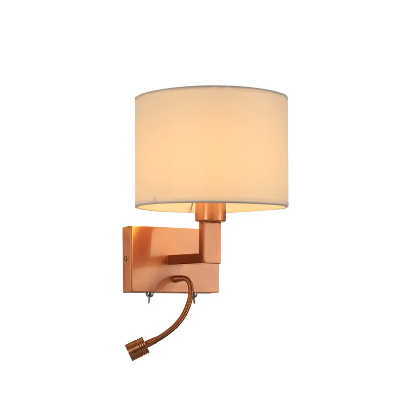 Modern Fabric Hotel Bedside Lamp Rose Gold American European Style Bedroom Living Room Hotel Wall Light Corridor Lamp
Modern Fabric Hotel Bedside Lamp Rose Gold American European Style Bedroom Living Room Hotel Wall Light Corridor Lamp