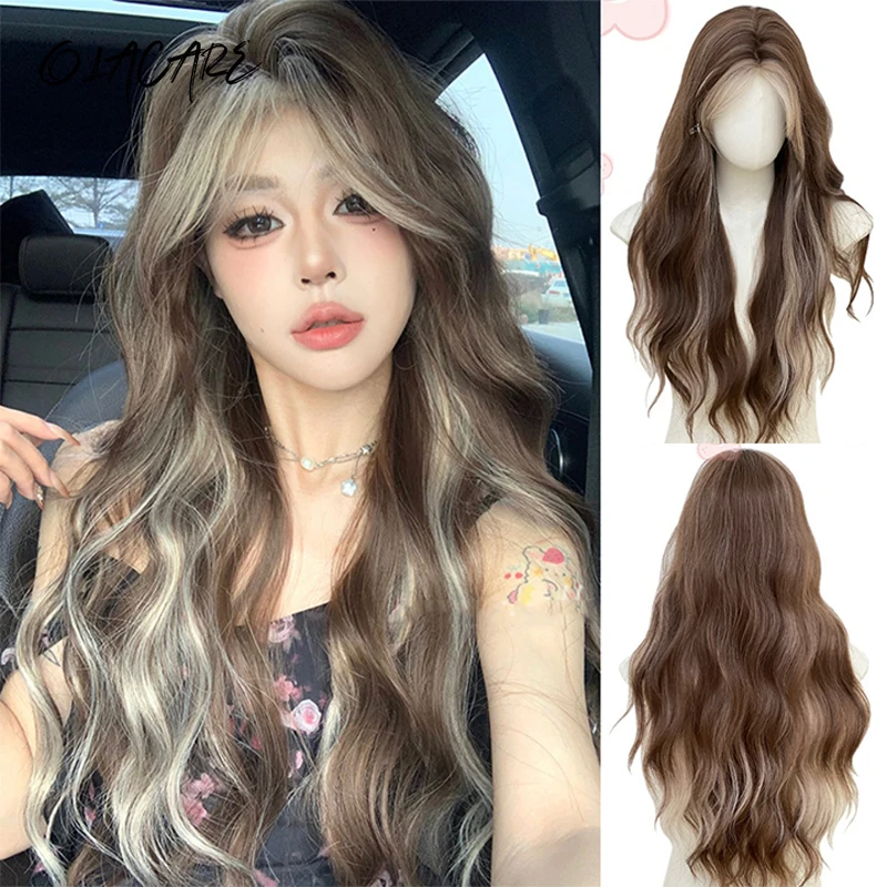 Brown Blonde Long Wavy Synthetic Wigs Middle Part Natural Wig Heat Resistant Cosplay Party Daily Hair Wig for Women and Girls LM
Brown Blonde Long Wavy Synthetic Wigs Middle Part Natural Wig Heat Resistant Cosplay Party Daily Hair Wig for Women and Girls LM