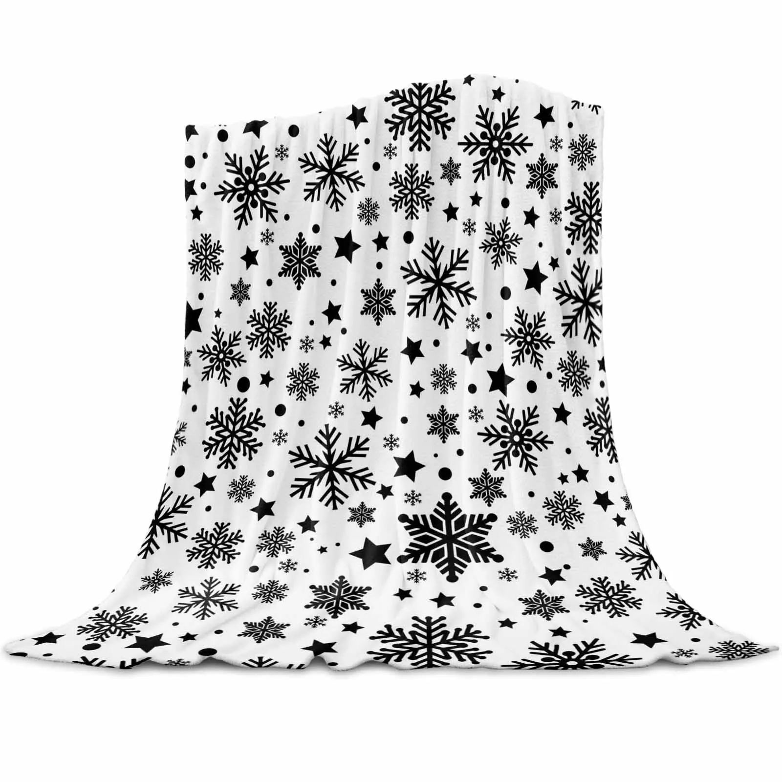 Christmas Winter Black Snowflakes Throws Blankets for Sofa Bed Winter Soft Plush Warm Family Friends Holiday Gifts
Christmas Winter Black Snowflakes Throws Blankets for Sofa Bed Winter Soft Plush Warm Family Friends Holiday Gifts