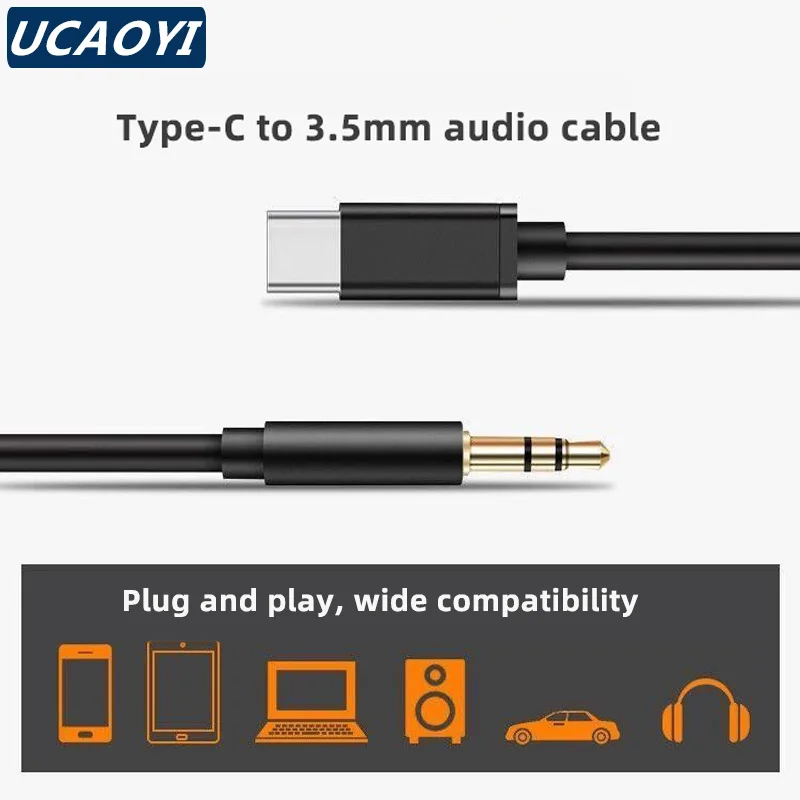 UCAOYI Usb Type-C To 3.5mm Aux Audio Cable Headset Speaker Headphone Jack Adapter Car Aux for Samsung S20 Plus Note 20 S21Tab S7
UCAOYI Usb Type-C To 3.5mm Aux Audio Cable Headset Speaker Headphone Jack Adapter Car Aux for Samsung S20 Plus Note 20 S21Tab S7
