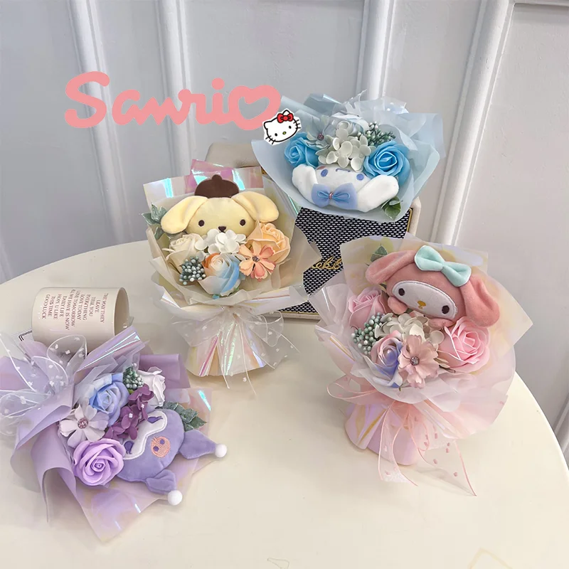 Sanrio Anime Soap Flowers Bouquet Kawaii Kuromi Cinnamoroll Melody Plush Toy Home Decoration Ornament Doll Girl Valentine Gift
Sanrio Anime Soap Flowers Bouquet Kawaii Kuromi Cinnamoroll Melody Plush Toy Home Decoration Ornament Doll Girl Valentine Gift