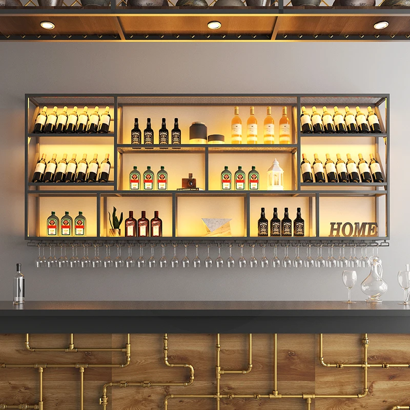 Bar Display Cabinet Restaurant Counter Wall Shelf Clear Bar Wine Cabinet Luminous Wrought Iron Wine Rack Wall Mounted
Bar Display Cabinet Restaurant Counter Wall Shelf Clear Bar Wine Cabinet Luminous Wrought Iron Wine Rack Wall Mounted