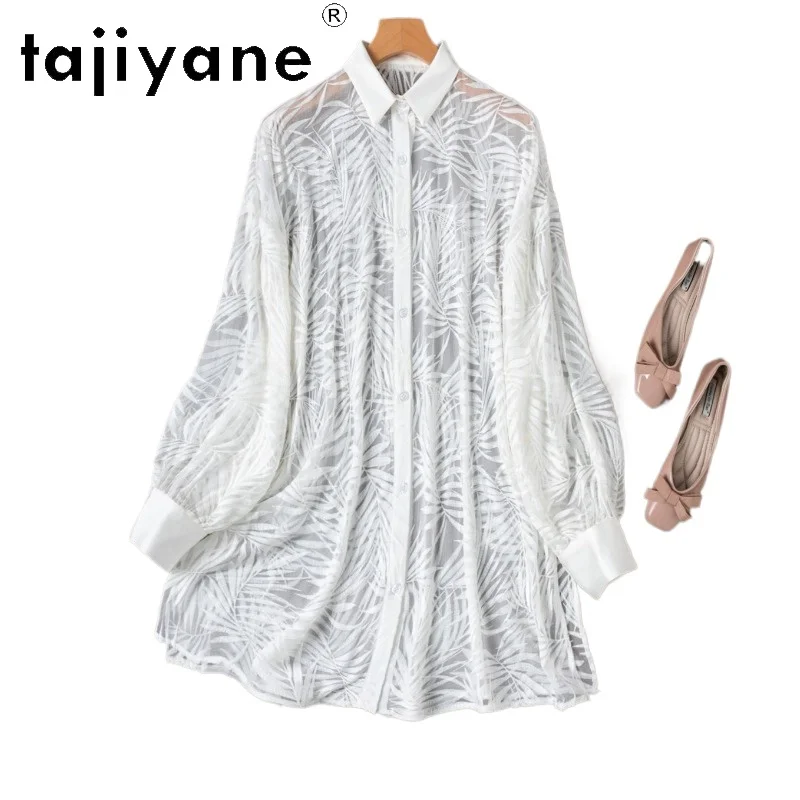 TAJIYANE 100% Mulberry Silk White Shirt Women Semi-Sheer Mid Length Shirts Real Silk Summer Tops for Woman Clothes 2026 рубашка
TAJIYANE 100% Mulberry Silk White Shirt Women Semi-Sheer Mid Length Shirts Real Silk Summer Tops for Woman Clothes 2026 рубашка