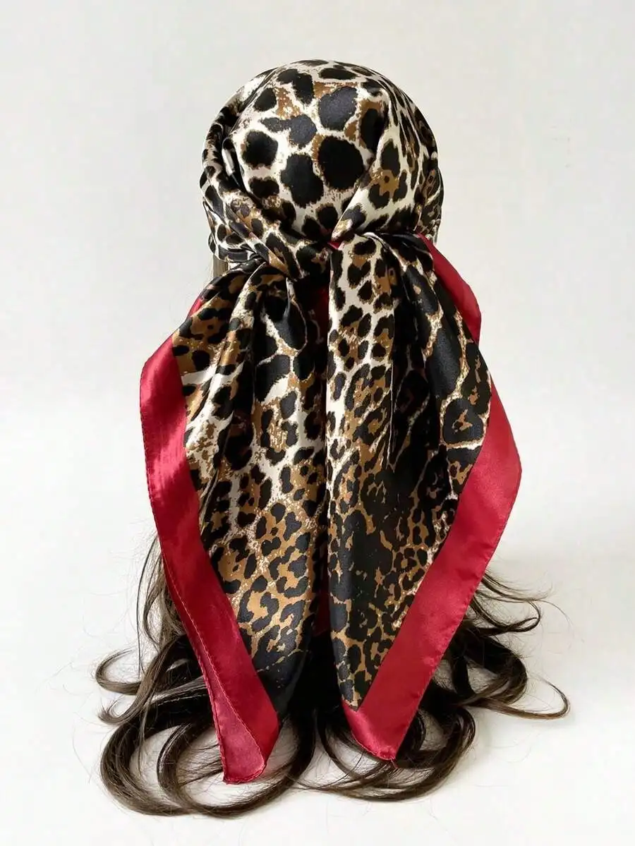 1PC Boho Leopard Print 90cm Women's Square Scarf - Sunscreen Head Wrap & Multi-Way Neck Scarf, Versatile for Sleep/Daily Wear, W
1PC Boho Leopard Print 90cm Women's Square Scarf - Sunscreen Head Wrap & Multi-Way Neck Scarf, Versatile for Sleep/Daily Wear, W