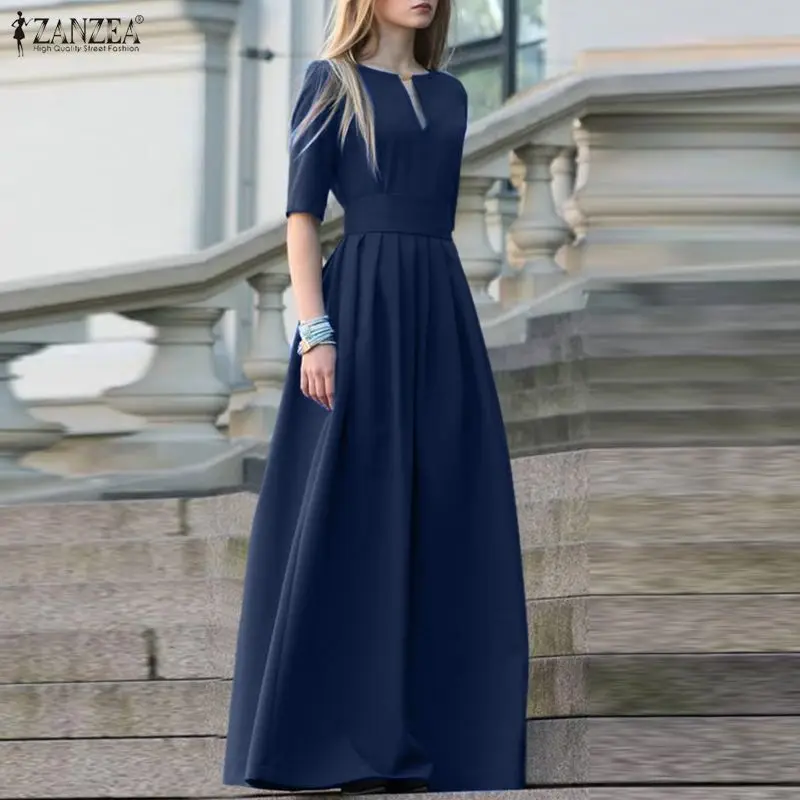ZANZEA Summer Women Dress Solid Color Long Maxi Dresses Half Sleeve Party OL Work A-line Vestidos V Neck Streetwear Oversize
ZANZEA Summer Women Dress Solid Color Long Maxi Dresses Half Sleeve Party OL Work A-line Vestidos V Neck Streetwear Oversize