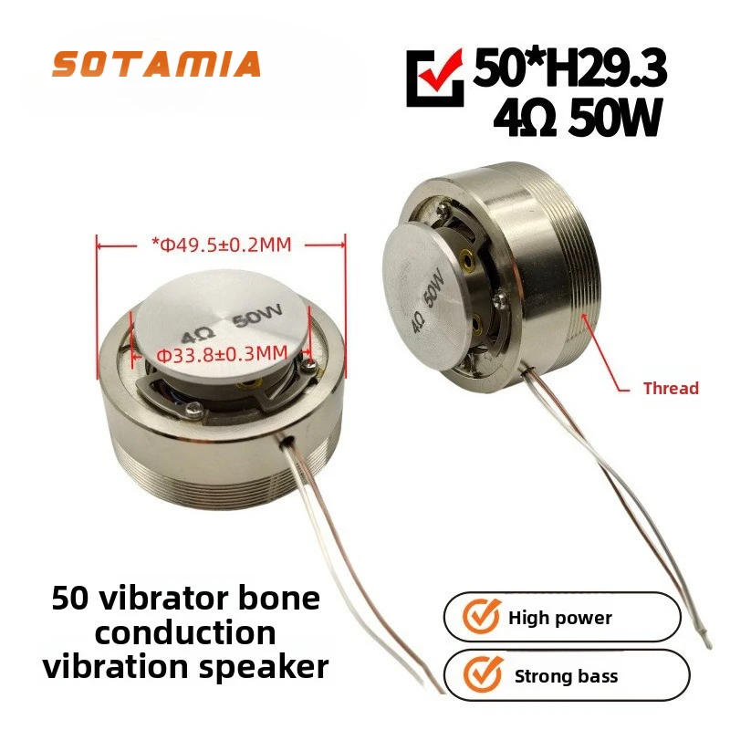 SOTAMIA 2PCS 2 Inch 4 Ohms 50W Vibrating Speaker Mini Audio Power Loudspeaker 50MM Resonance Speaker Hifi Music Bass
SOTAMIA 2PCS 2 Inch 4 Ohms 50W Vibrating Speaker Mini Audio Power Loudspeaker 50MM Resonance Speaker Hifi Music Bass