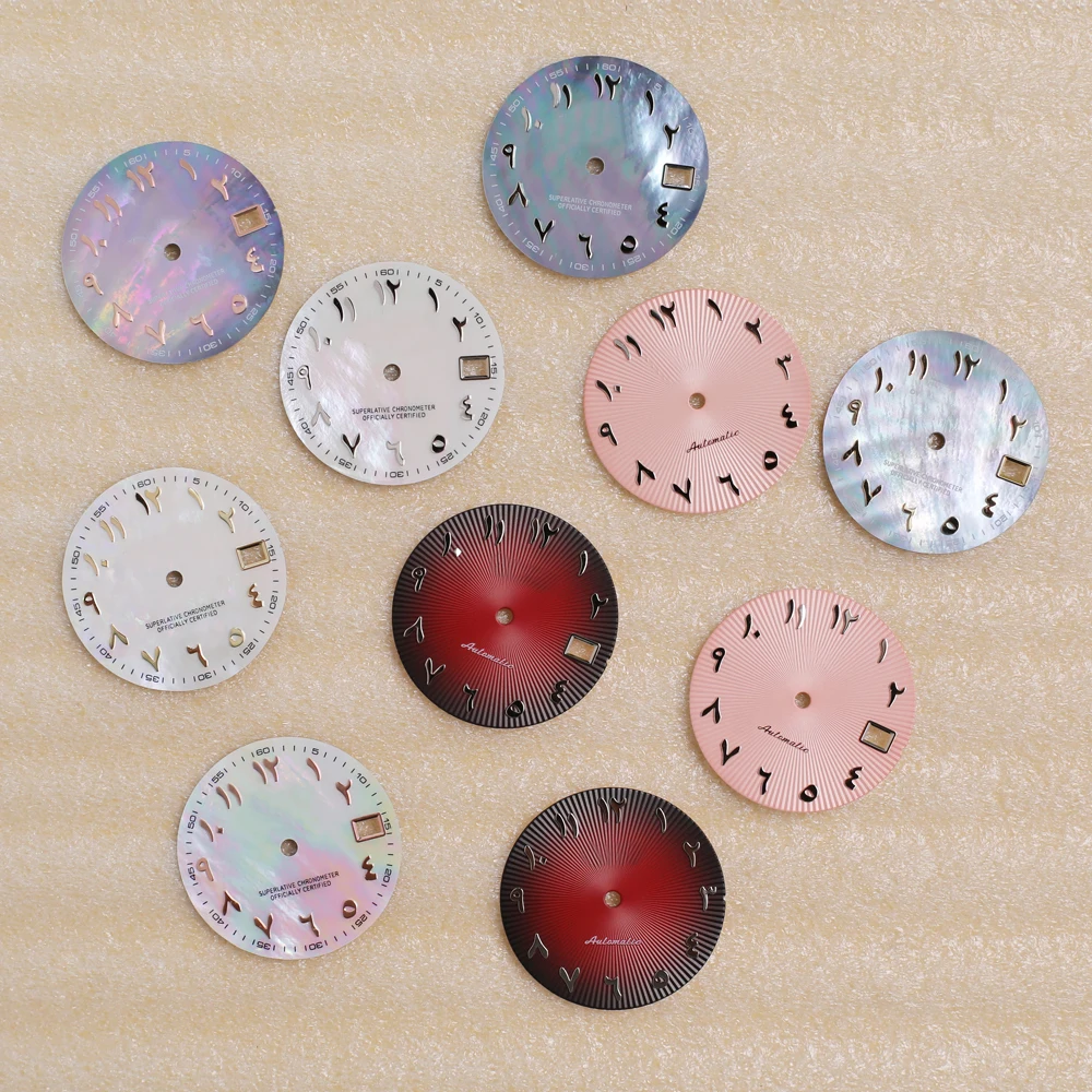 28.5mm S Logo Sea Shell Dial NH35 Dial Green Luminous Fit for NH35/NH36 Movement Watch Accessories
28.5mm S Logo Sea Shell Dial NH35 Dial Green Luminous Fit for NH35/NH36 Movement Watch Accessories