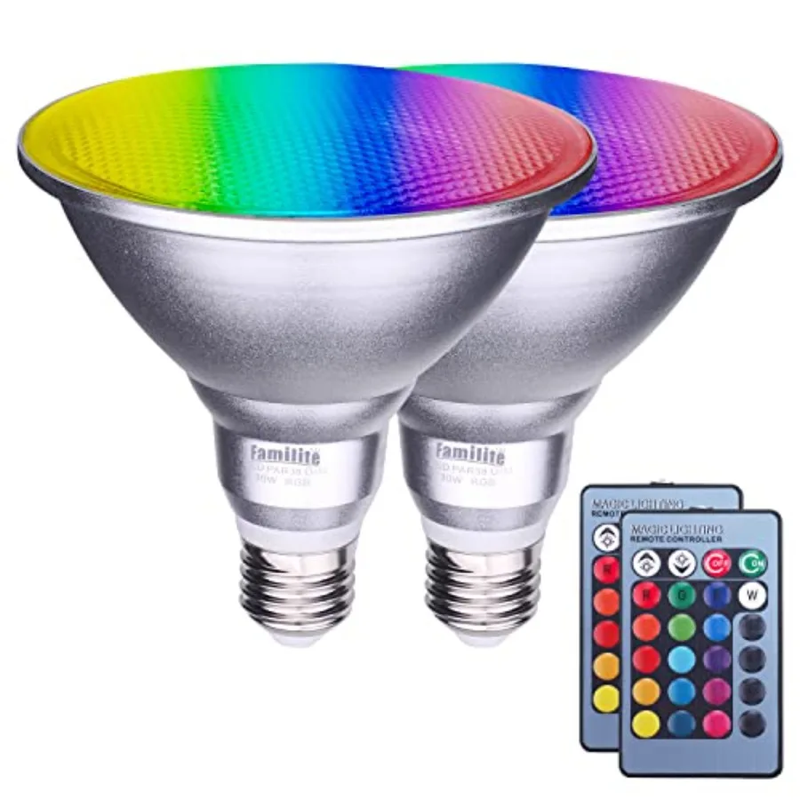 PAR38 LED Floodlight Bulb 30W Color Changing Light Bulb Remote Controlled RGB Landscape Light Dimmable E27 Based Waterproof Law
PAR38 LED Floodlight Bulb 30W Color Changing Light Bulb Remote Controlled RGB Landscape Light Dimmable E27 Based Waterproof Law