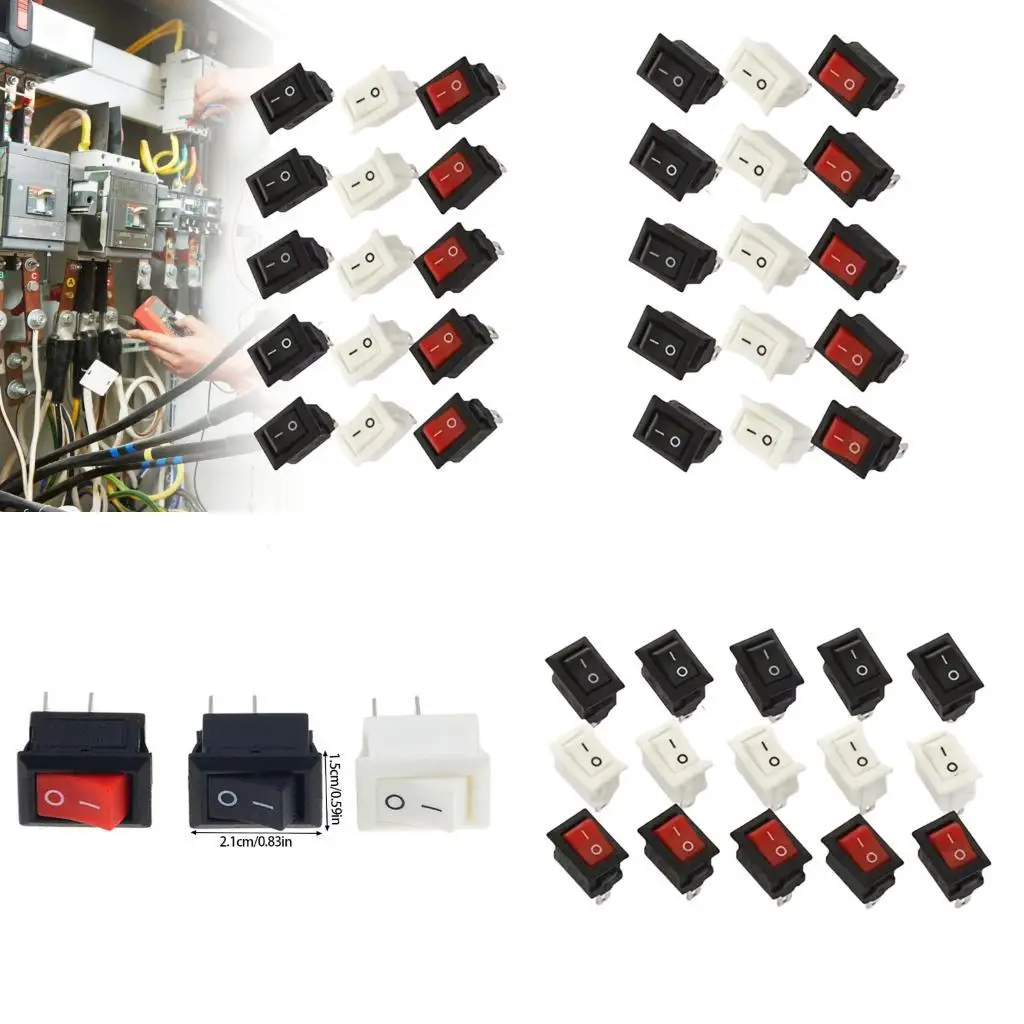652F 15Pcs 2 Position Electrical Toggle Switches Rocker Type Iron Plastic Construction For Appliance Control & DIY Projects
652F 15Pcs 2 Position Electrical Toggle Switches Rocker Type Iron Plastic Construction For Appliance Control & DIY Projects