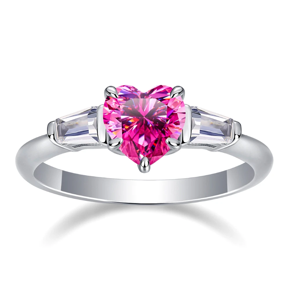 D Color 1ct Heart-Shaped Pink Moissanite Ring S925 Sterling Silver Wedding Rings For Women Marry Birthday Party Jewelry Gift
D Color 1ct Heart-Shaped Pink Moissanite Ring S925 Sterling Silver Wedding Rings For Women Marry Birthday Party Jewelry Gift
