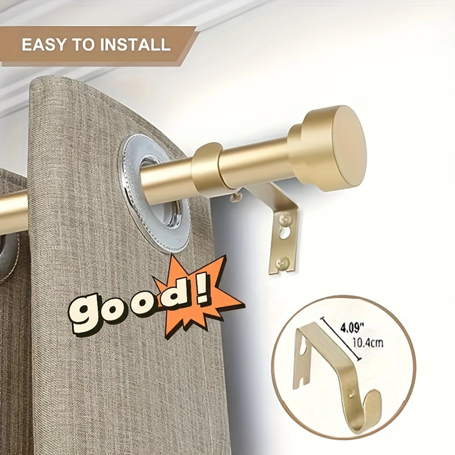 Curtain Rod Bracket Gold Window Curtain Rod Brackets for Windows 18-120 inches Curtain Accessories Single Rod Support Bracket
Curtain Rod Bracket Gold Window Curtain Rod Brackets for Windows 18-120 inches Curtain Accessories Single Rod Support Bracket