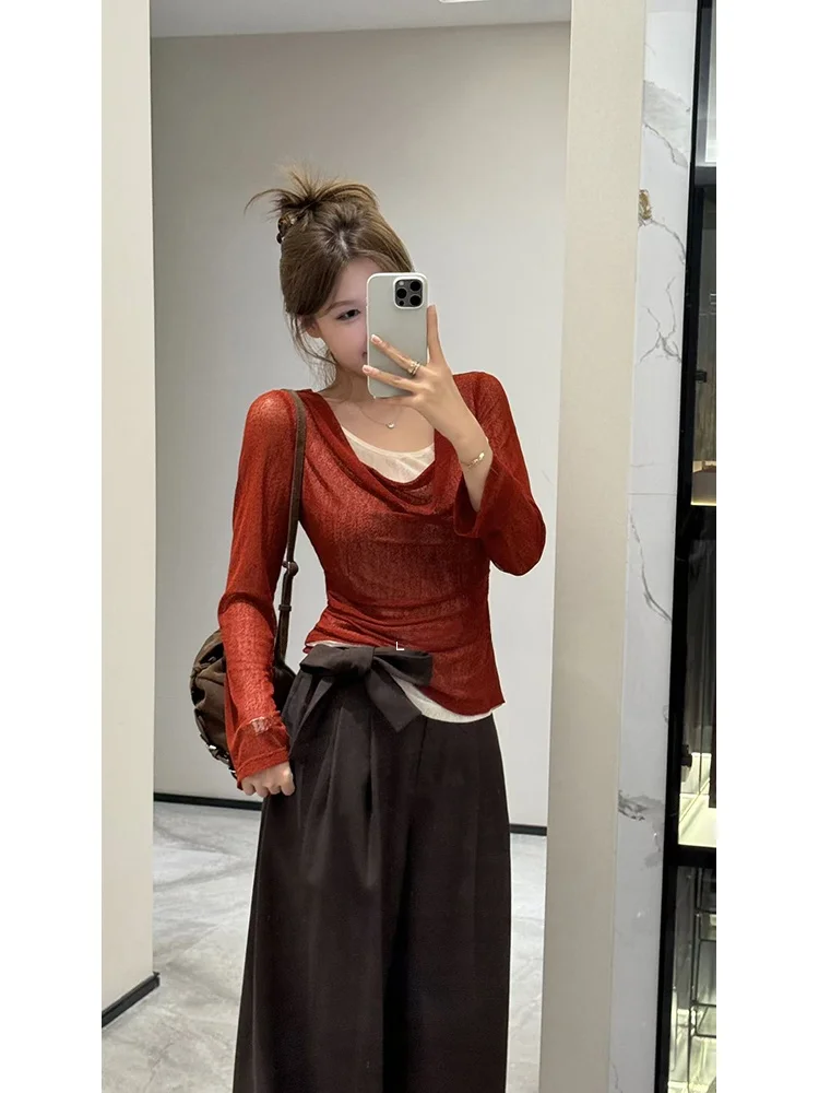 Оригинальный топ Wang Diding Mis Dr, высокоэластичный длинный топ Sve Me для женщин, повседневный женский топ из полиэфирного волокна с квадратным воротником
Оригинальный топ Wang Diding Mis Dr, высокоэластичный длинный топ Sve Me для женщин, повседневный женский топ из полиэфирного волокна с квадратным воротником