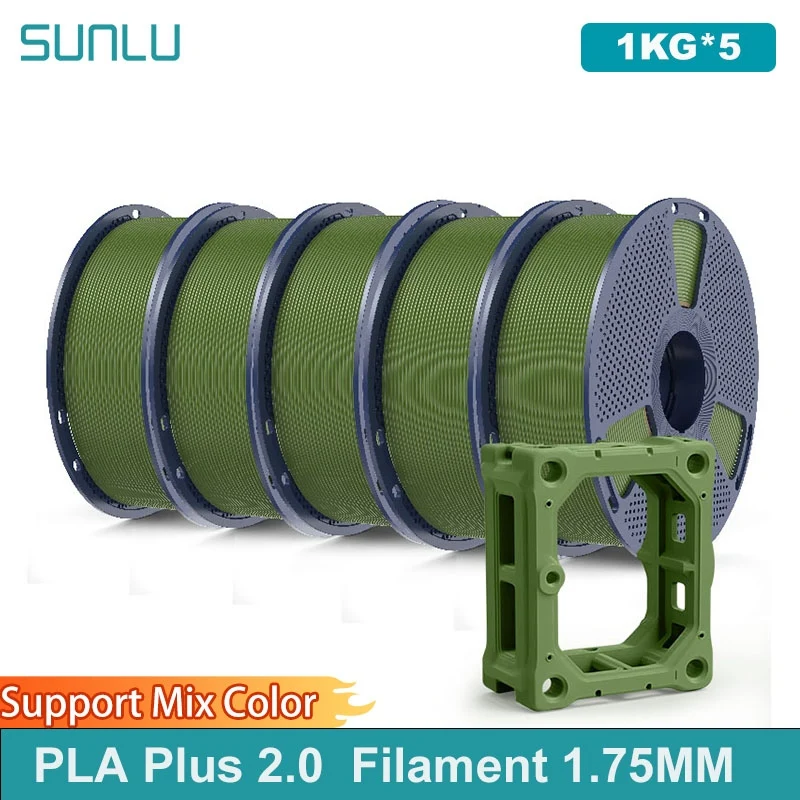 SUNLU 5 кг PLA + 2,0, прочная нить для 3D-принтера и более прочная нить PLA Plus, 1000 г/рулон, 1,75 мм, 3D-нить, подходит для FDM 3D-печати
SUNLU 5 кг PLA + 2,0, прочная нить для 3D-принтера и более прочная нить PLA Plus, 1000 г/рулон, 1,75 мм, 3D-нить, подходит для FDM 3D-печати