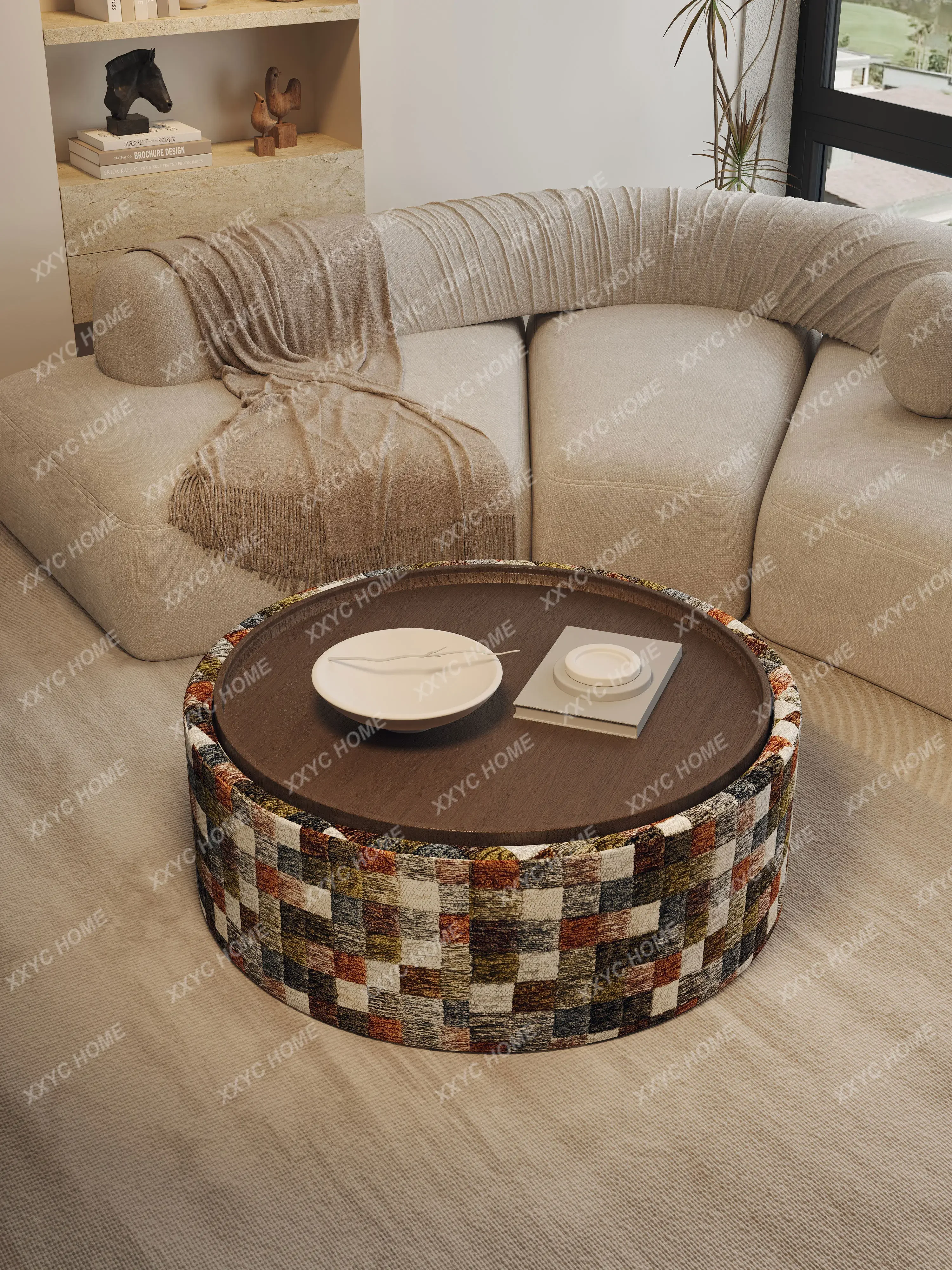 Round coffee table living room home light luxury high-end minimalist small apartment storage coffee table
Round coffee table living room home light luxury high-end minimalist small apartment storage coffee table