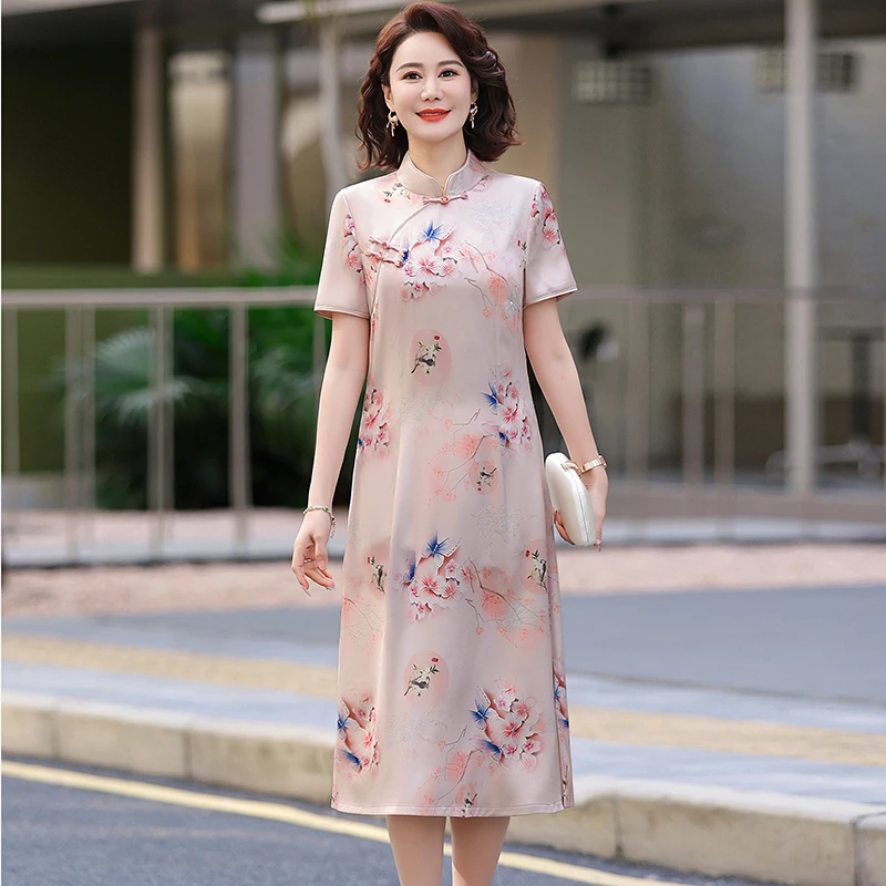 Elegant Gentle Cheongsam Women's Qipao New Chinese Style Improved Dress Printed Flower A-Line Vestidos
Elegant Gentle Cheongsam Women's Qipao New Chinese Style Improved Dress Printed Flower A-Line Vestidos