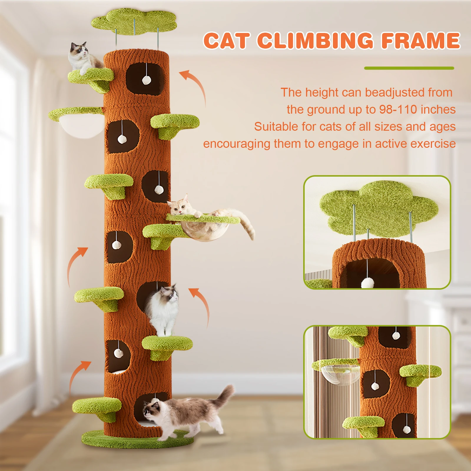 Forest Large Cat Tree with Sisal Scratching Pad Modern Cat Tower Super Large Cat Tree Tower for Indoor Kittens
Forest Large Cat Tree with Sisal Scratching Pad Modern Cat Tower Super Large Cat Tree Tower for Indoor Kittens