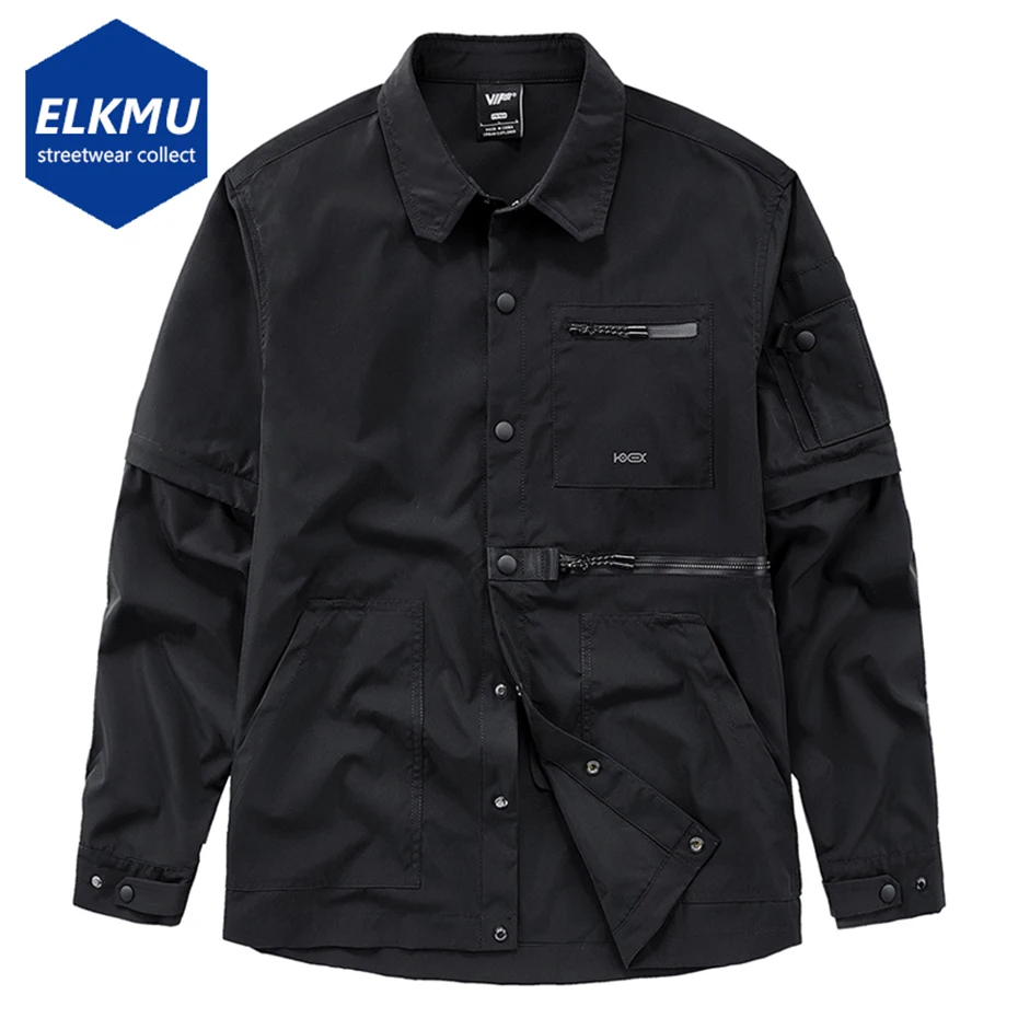 Streetwear Harajuku Shirts Techwear Oversized Hip Hop Shirt Detachable Sleeve Black Button Up Blouse Spring Autumn Button Shirt
Streetwear Harajuku Shirts Techwear Oversized Hip Hop Shirt Detachable Sleeve Black Button Up Blouse Spring Autumn Button Shirt