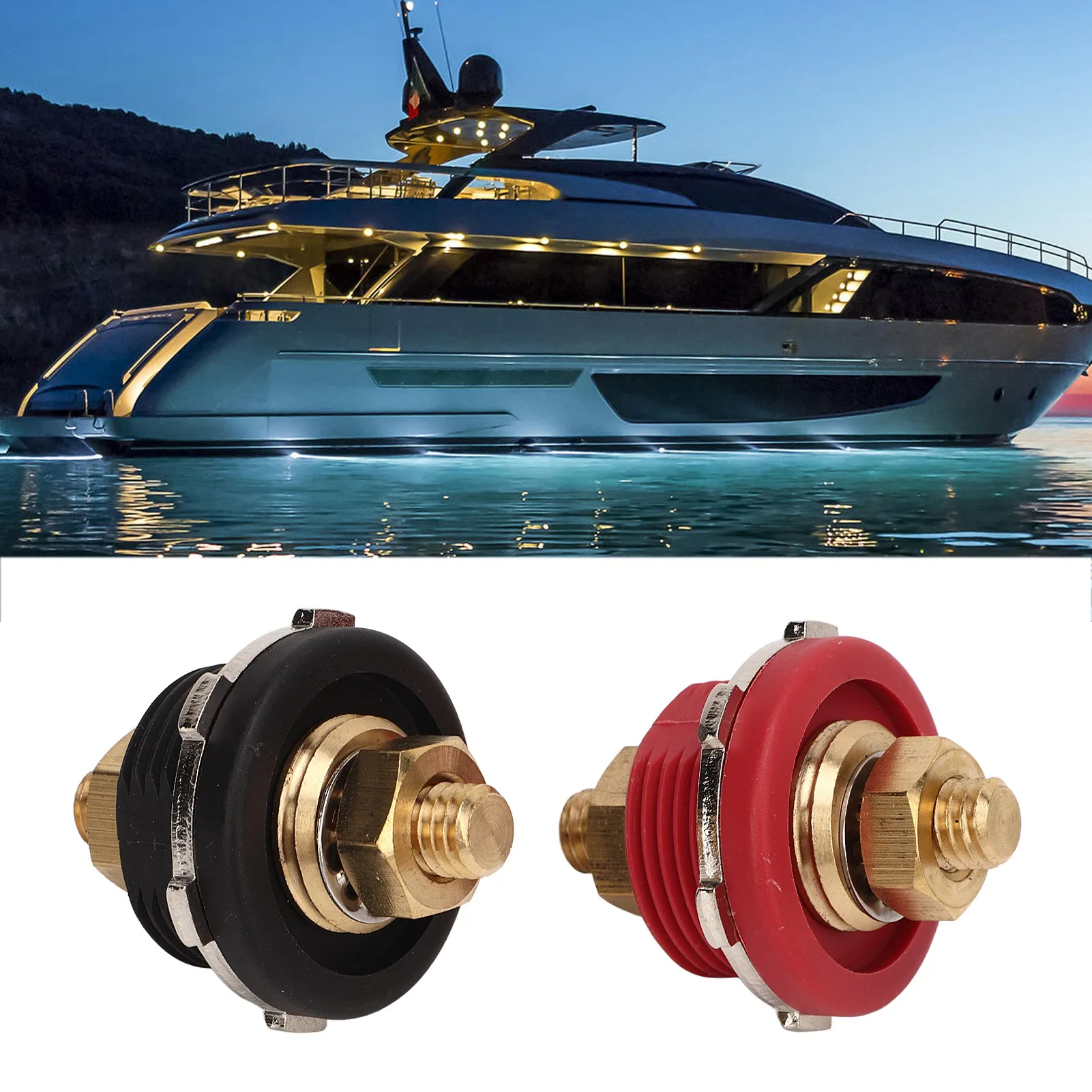 Thru Panel Stud Junction Battery Terminal 250A Black Red Battery Connector for RV Boat Thru Panel Battery Connector
Thru Panel Stud Junction Battery Terminal 250A Black Red Battery Connector for RV Boat Thru Panel Battery Connector