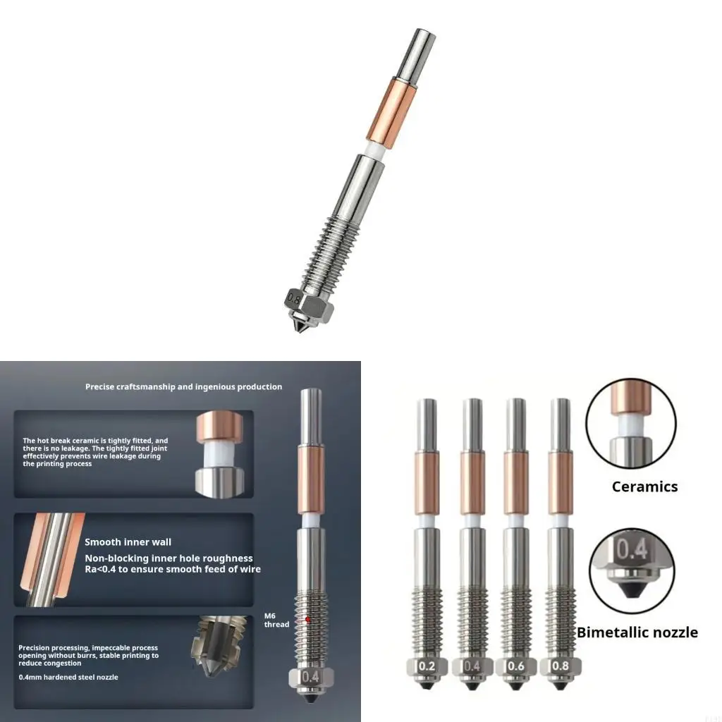 Professional for Q2/Q2C 3D Printing Nozzle Featuring Ceramic Metal Construction Enhances Heat Resistance F19E
Professional for Q2/Q2C 3D Printing Nozzle Featuring Ceramic Metal Construction Enhances Heat Resistance F19E