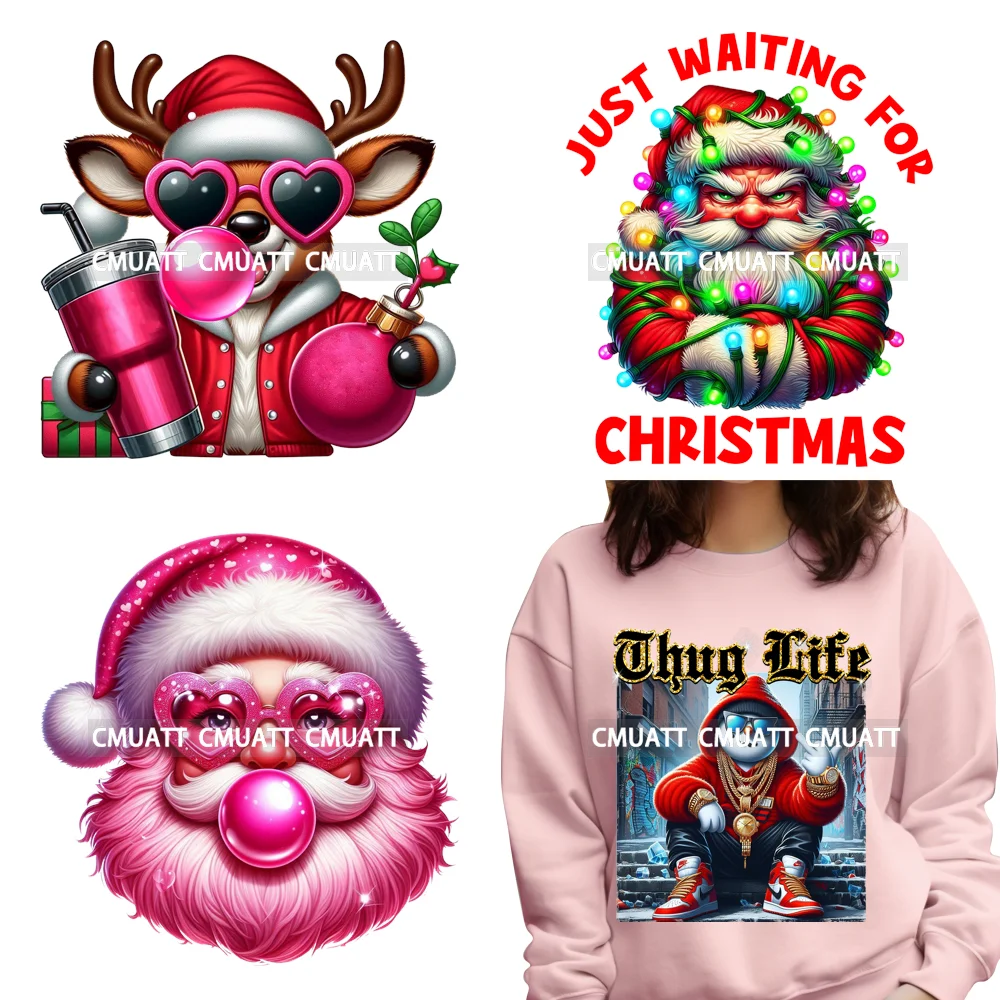 Thug Life Cool Pink Bubble Gum Santa Claus Merry Christmas DTF Transfer Printing Stickers DIY Iron On Ready To Press For Clothes
Thug Life Cool Pink Bubble Gum Santa Claus Merry Christmas DTF Transfer Printing Stickers DIY Iron On Ready To Press For Clothes