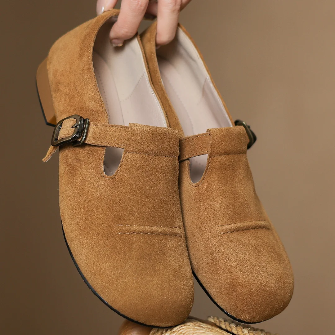 Plus size 34-41 women's natural suede leather round toe metal buckle slip-on t-srap ballet flats casual female moccasins shoes
Plus size 34-41 women's natural suede leather round toe metal buckle slip-on t-srap ballet flats casual female moccasins shoes