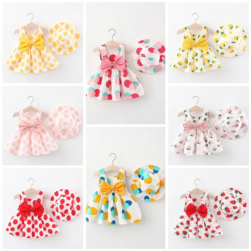 Kids Summer Clothes With Hat Baby Girl Beach Dresses Casual Fashion Cute Bow Flower Princess Dress Hat Newborn Clothing Set DS29
Kids Summer Clothes With Hat Baby Girl Beach Dresses Casual Fashion Cute Bow Flower Princess Dress Hat Newborn Clothing Set DS29