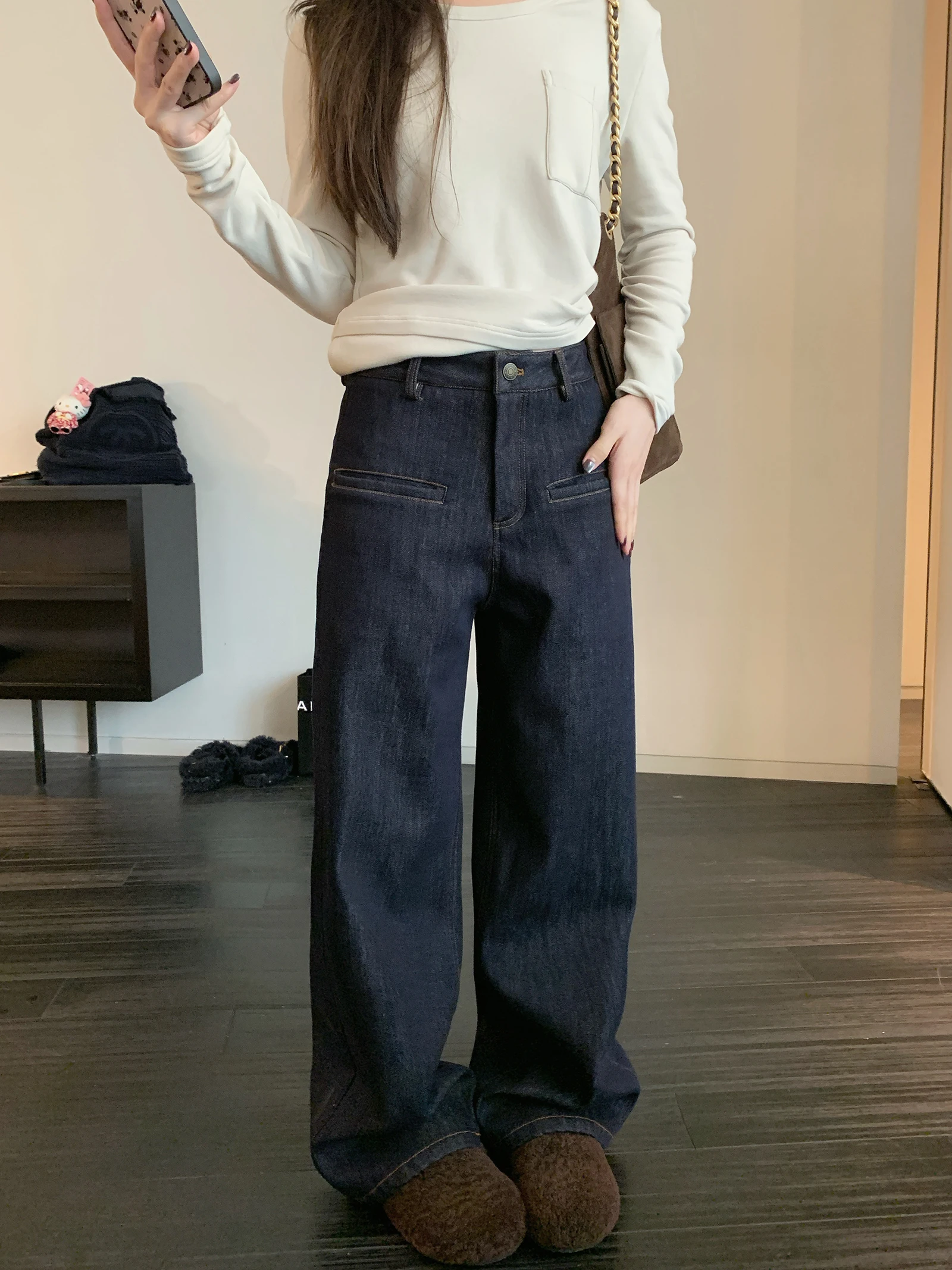 Thiened Straight Leg Original Jeans Women's Autumn Winter Vintage Long Pants Casual Sle l Waist Cotton Zipper
Thiened Straight Leg Original Jeans Women's Autumn Winter Vintage Long Pants Casual Sle l Waist Cotton Zipper