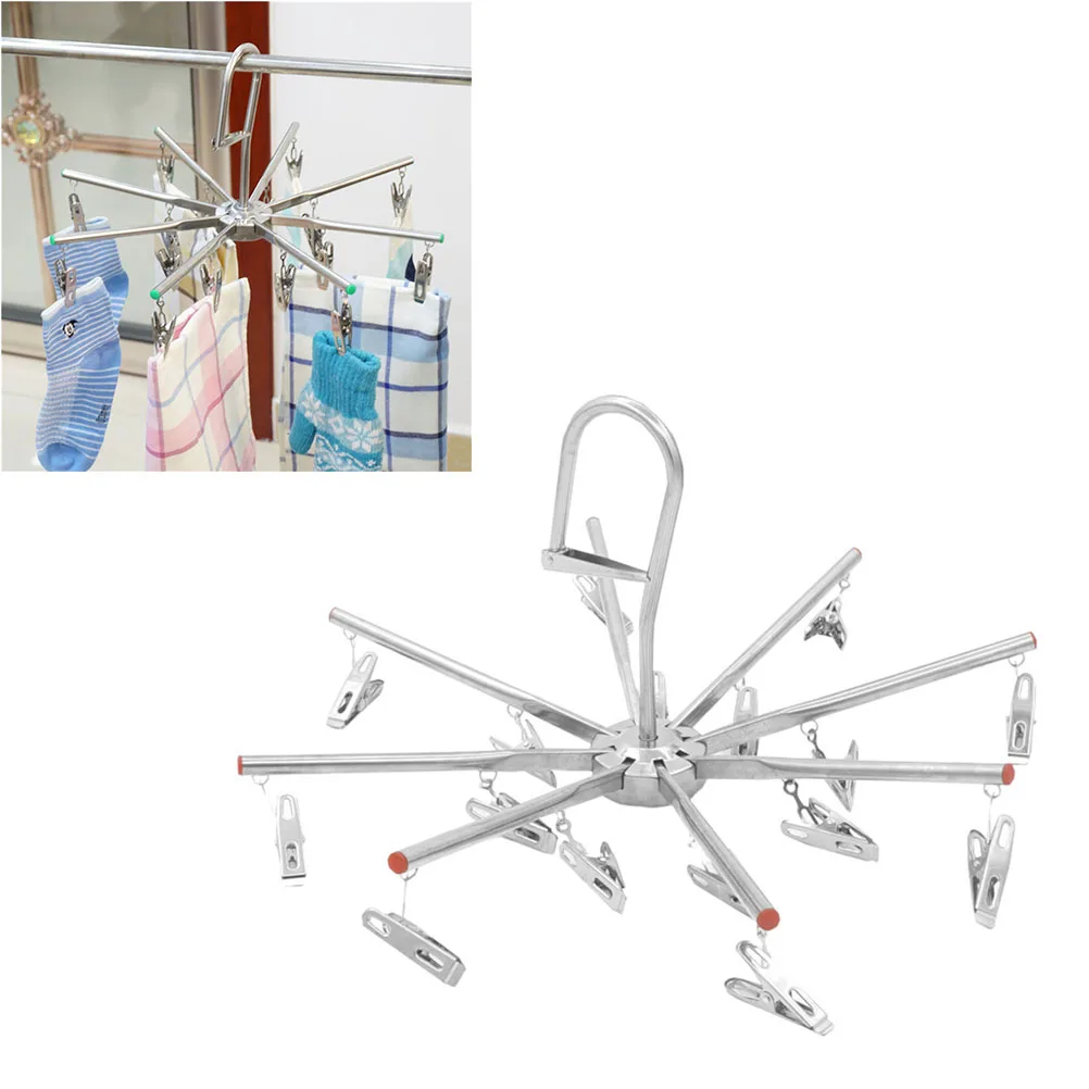 16pcs Foldable Clothes Hanger Clip Drying Rack 16 Clips Stainless Steel Material Non Slip Hook Save Space Laundry Stand
16pcs Foldable Clothes Hanger Clip Drying Rack 16 Clips Stainless Steel Material Non Slip Hook Save Space Laundry Stand