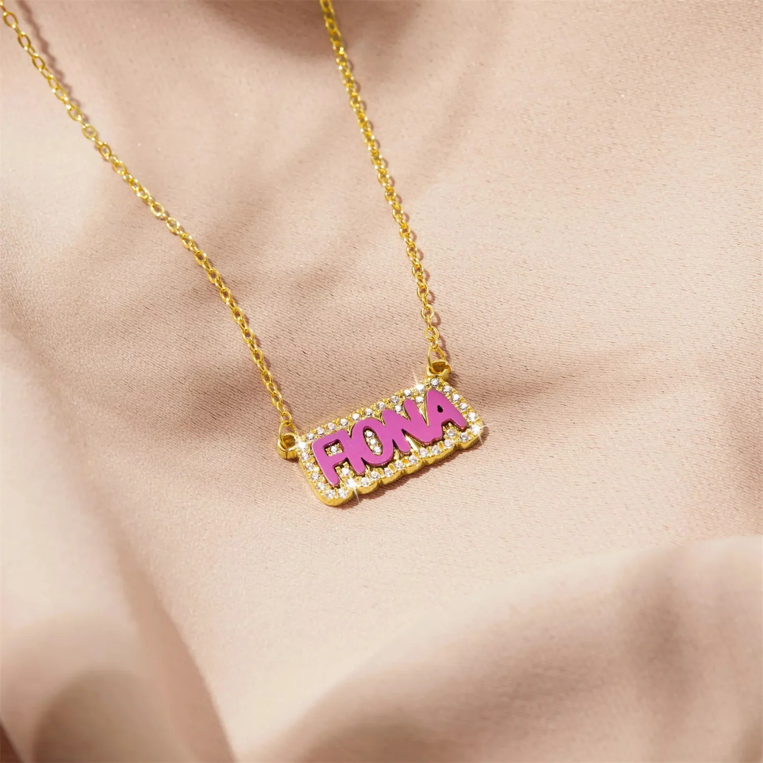 Personalized Enamel Zircon Necklace Colorful Enamel Name Necklace Christmas Gift for Daughter Bridesmaid Gifts For Woman Jewelry
Personalized Enamel Zircon Necklace Colorful Enamel Name Necklace Christmas Gift for Daughter Bridesmaid Gifts For Woman Jewelry
