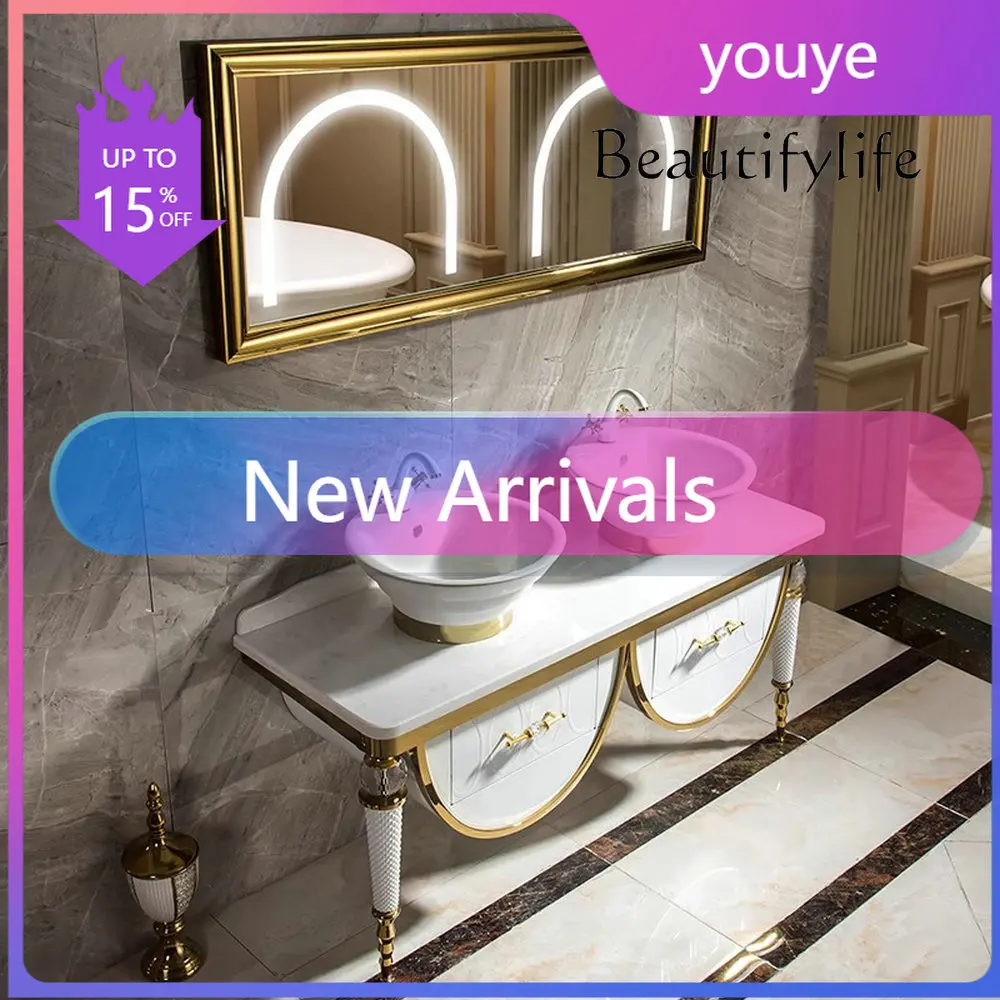 N19 MAEBOW Modern Stylish Stainless Steel Sink Cabinet Set Durable Bathroom Vanities Vanity Special Counter Mirror Combo
N19 MAEBOW Modern Stylish Stainless Steel Sink Cabinet Set Durable Bathroom Vanities Vanity Special Counter Mirror Combo