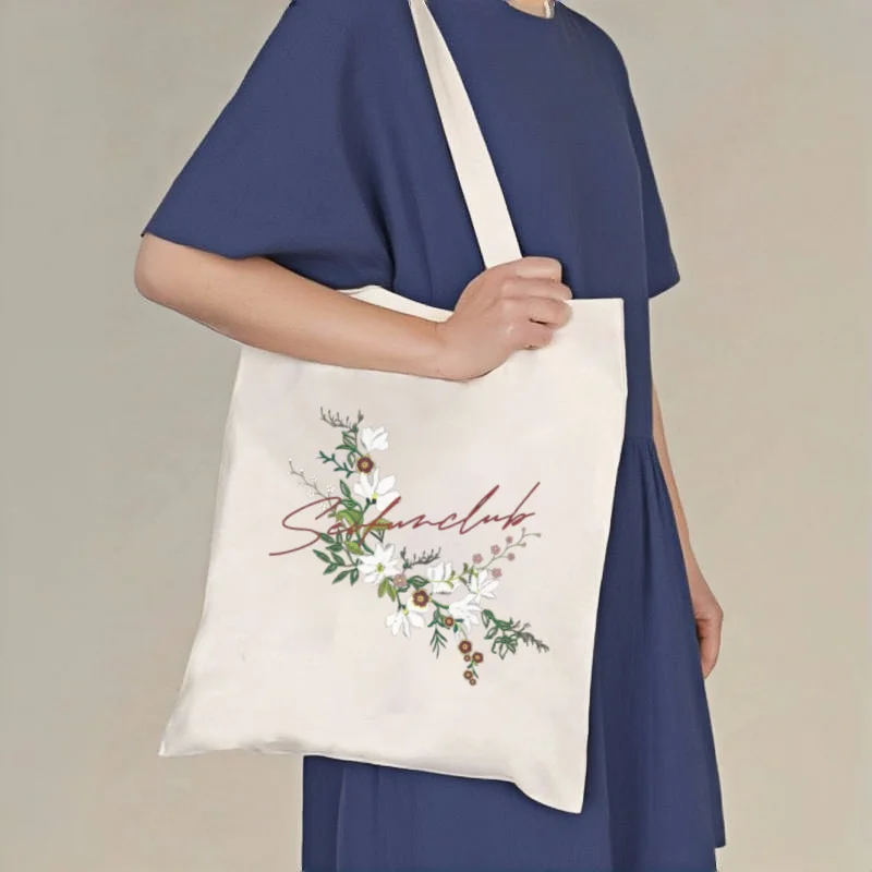 1pc Floral "Selfunclub" Print Canvas Tote Bag, Casual Shoulder Shopper, Reusable Daily Carry Bag
1pc Floral "Selfunclub" Print Canvas Tote Bag, Casual Shoulder Shopper, Reusable Daily Carry Bag