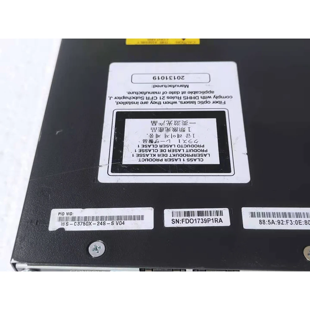 1 шт., 24-портовый гигабитный оптический порт SFP, стек переключателя обеспечивает качество WS-C3750X-24S-S
1 шт., 24-портовый гигабитный оптический порт SFP, стек переключателя обеспечивает качество WS-C3750X-24S-S