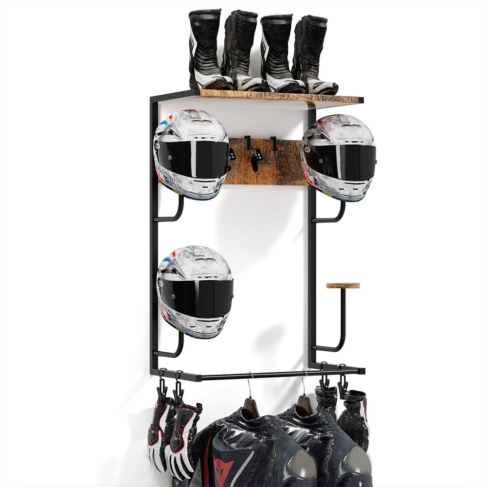 Motorcycle Helmet Holder Wall Mount Rack with 4 Glove Chips & Hooks Motor Gear Accessories Storage for Men Key Jacket Hanging
Motorcycle Helmet Holder Wall Mount Rack with 4 Glove Chips & Hooks Motor Gear Accessories Storage for Men Key Jacket Hanging