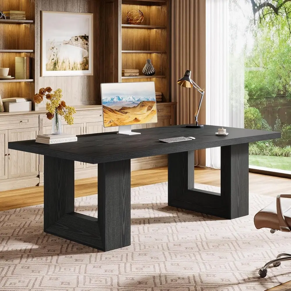 Large Corner Home Office Desk, Executive Computer Table for Conference Room - Black
Large Corner Home Office Desk, Executive Computer Table for Conference Room - Black