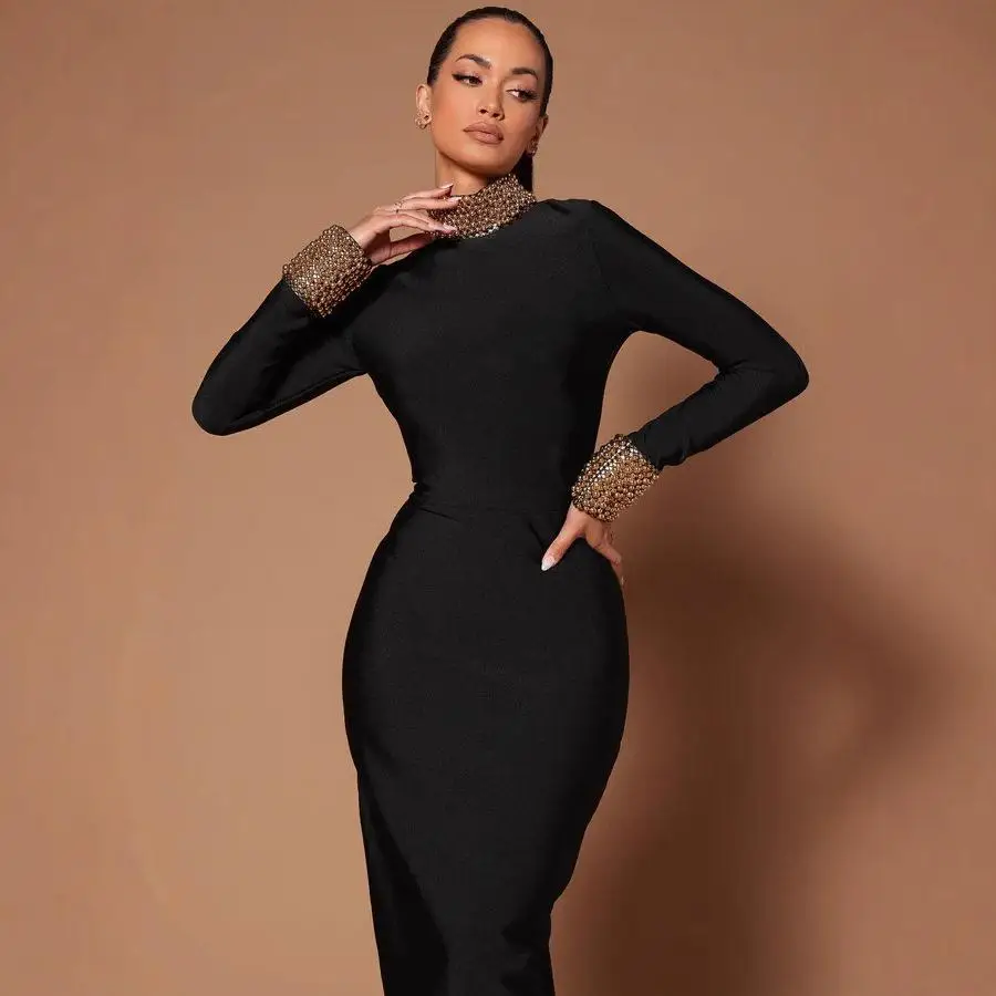 Fashionable Sexy Slim Fit Backless Pure Color Diamond Bandage Dress Women's Autumn Winter Crossbody Low Waist Straight Tube S...
Fashionable Sexy Slim Fit Backless Pure Color Diamond Bandage Dress Women's Autumn Winter Crossbody Low Waist Straight Tube S...