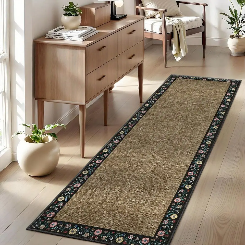 Floral Border Rug Low Pile, Soft NonSlip Foldable Indoor Decorative Rug Washable Area Rug For Dining Room Bedroom Office Laundr
Floral Border Rug Low Pile, Soft NonSlip Foldable Indoor Decorative Rug Washable Area Rug For Dining Room Bedroom Office Laundr