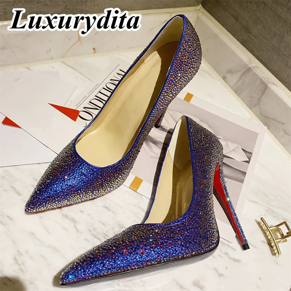 Top Quality Womens High Heels 0-12cm Luxury Ladies Crystal Sandals Classic Designer Red Heel Real Leather sole Mules Shoes 1349
Top Quality Womens High Heels 0-12cm Luxury Ladies Crystal Sandals Classic Designer Red Heel Real Leather sole Mules Shoes 1349